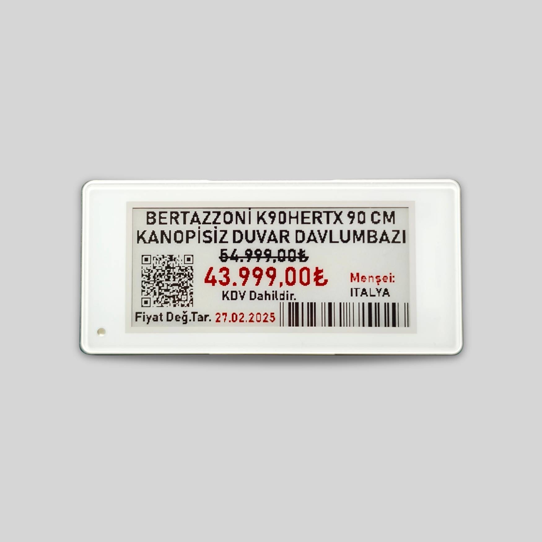 2.90 İnç Elektronik Raf Etiketi