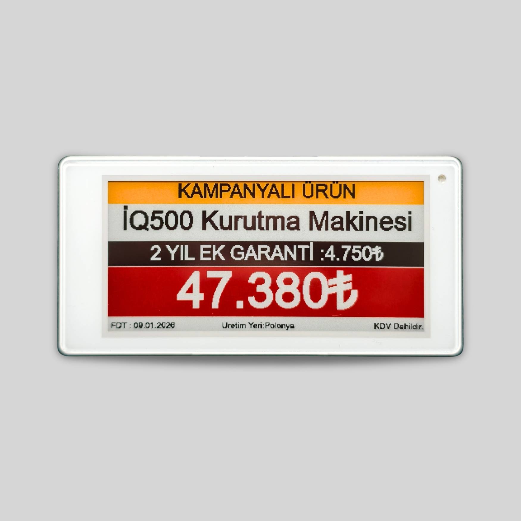 3.50 İnç Elektronik Raf Etiketi
