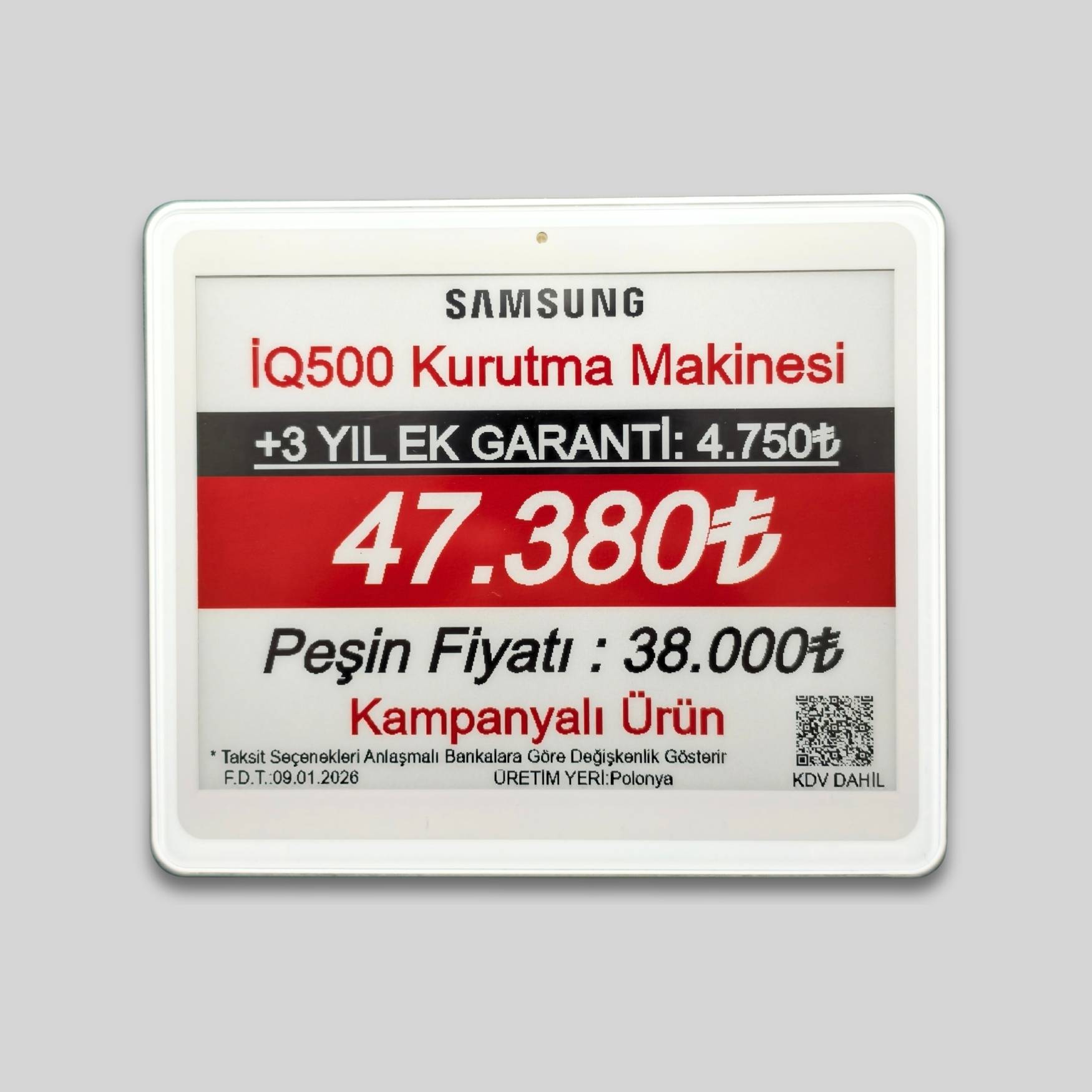 5.80 İnç Elektronik Raf Etiketi